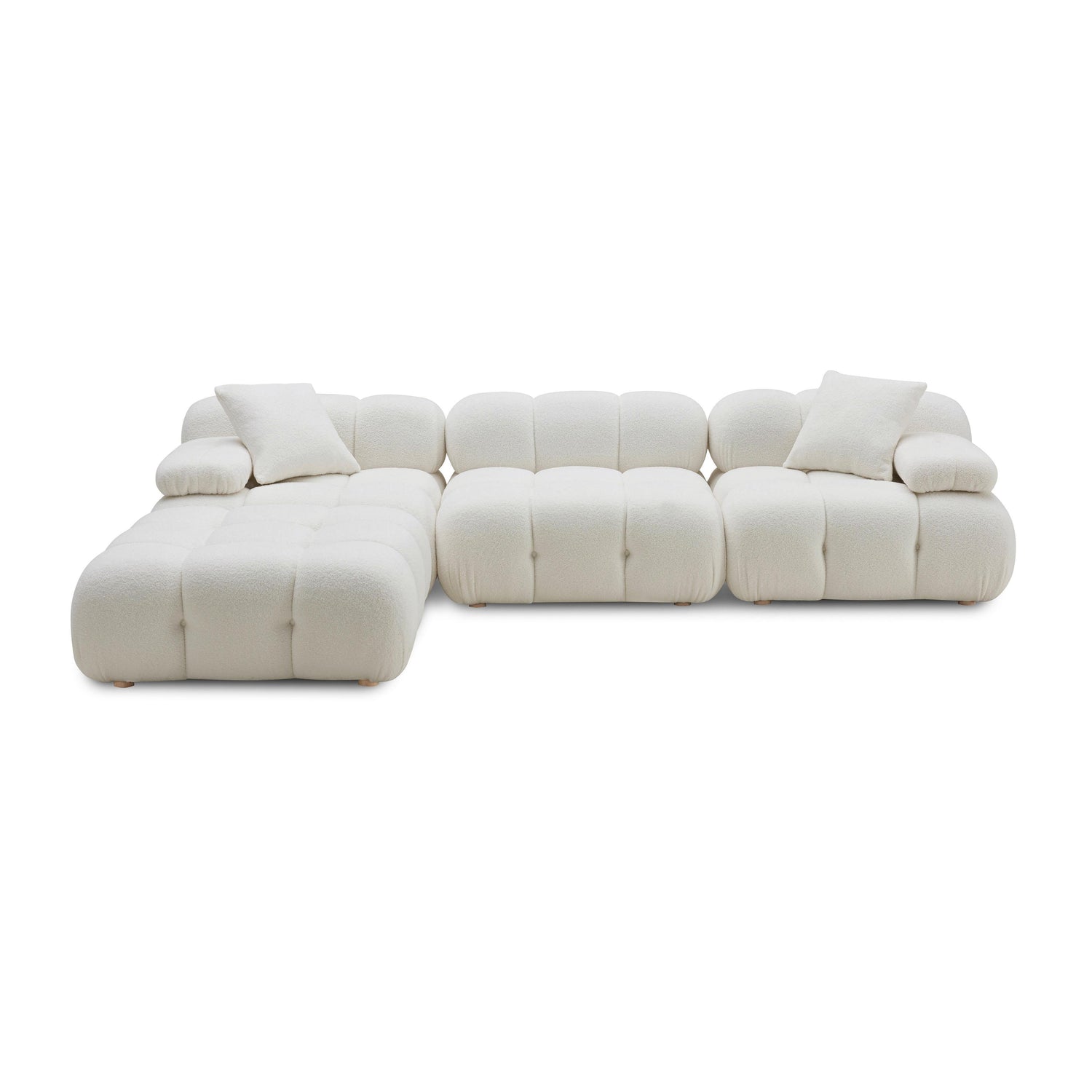 Calliope 4-Piece Vegan Shearling Modular Sectional