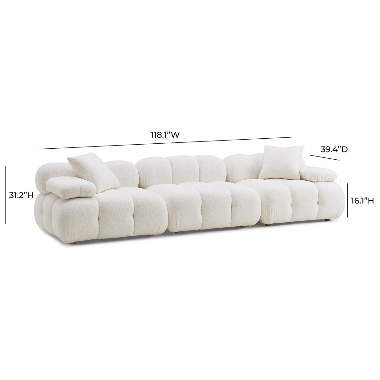 Calliope 118" Vegan Shearling Modular Sofa