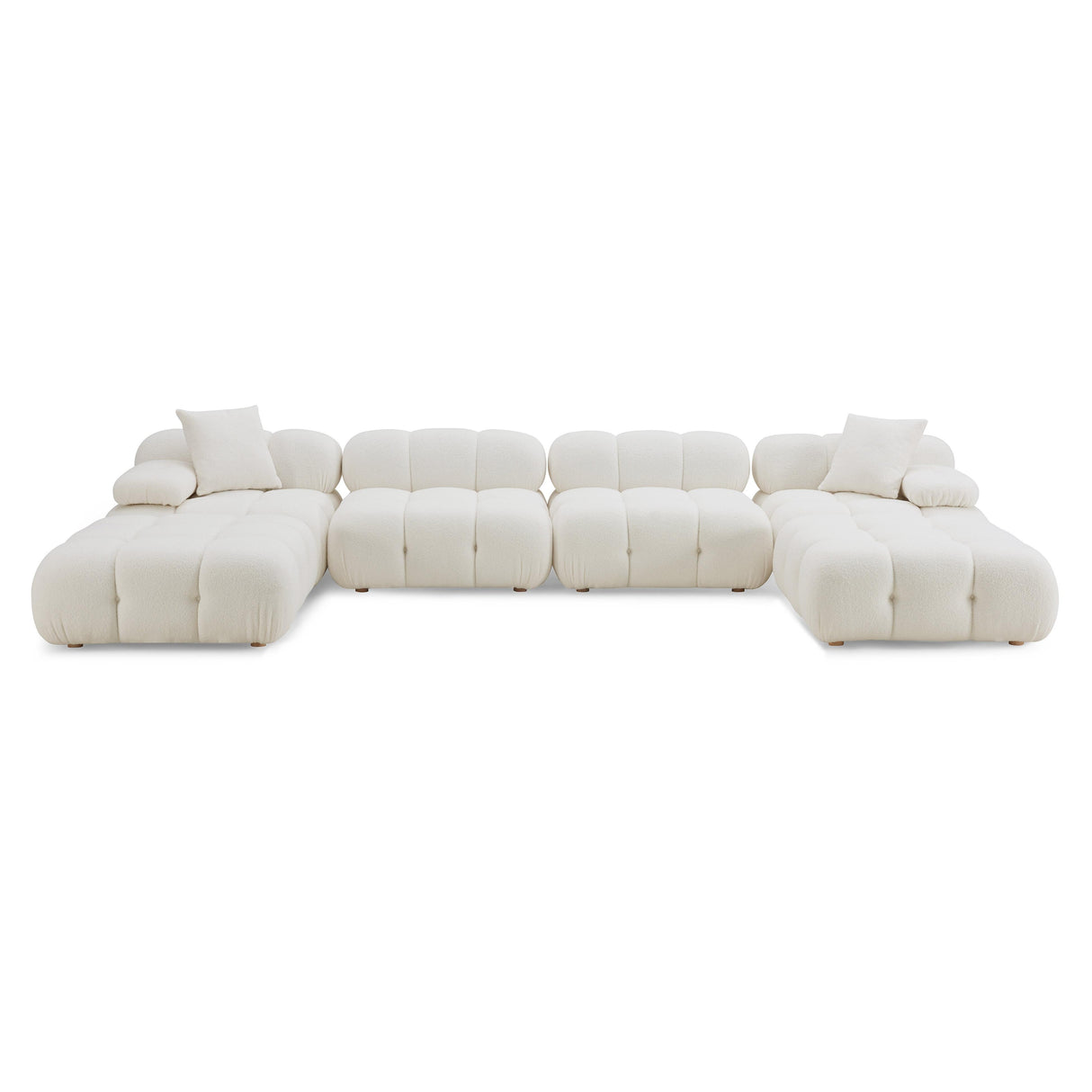 Calliope 6-piece Vegan Shearling Modular U-Sectional