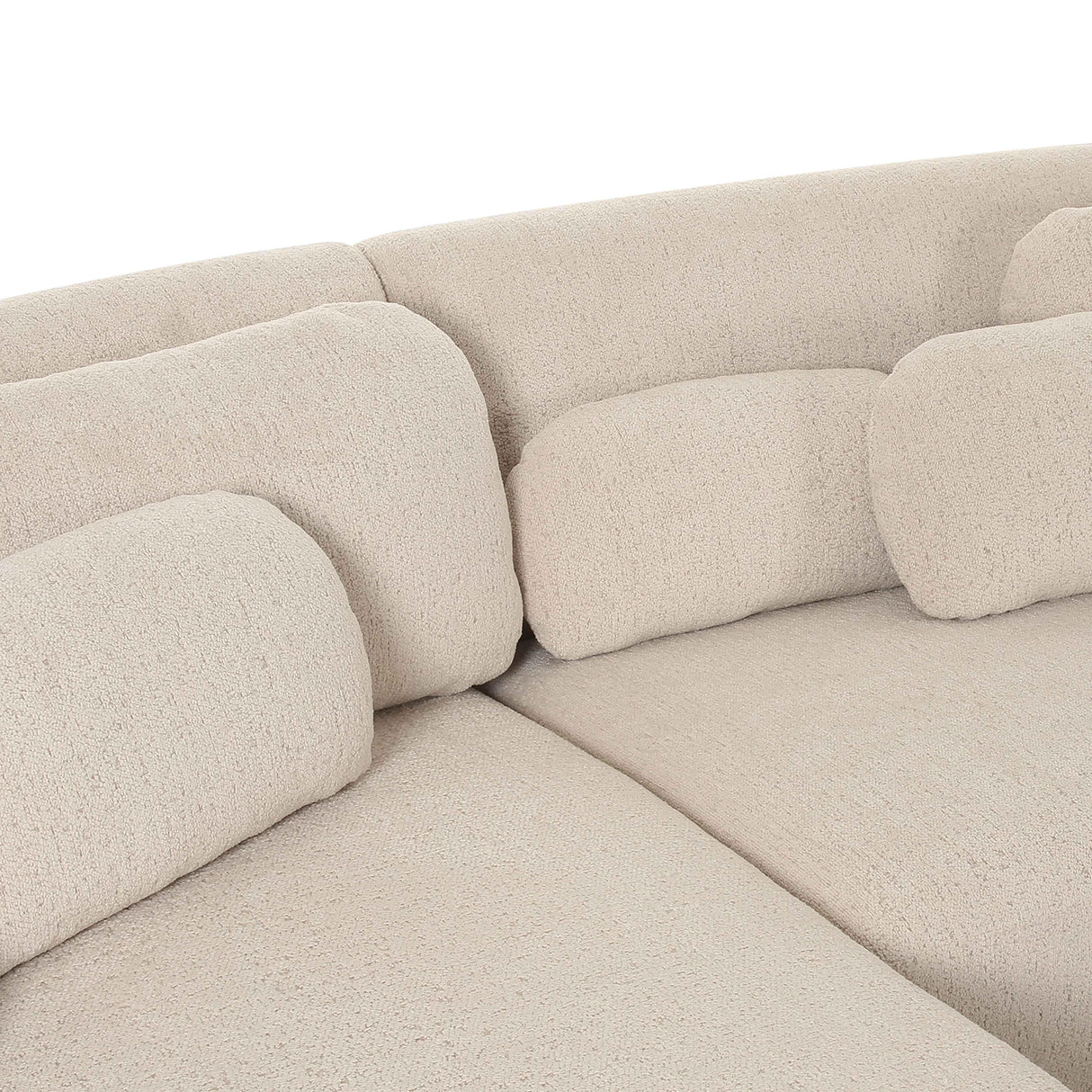 Misty 2-Piece Cream Boucle L-Shaped Sectional