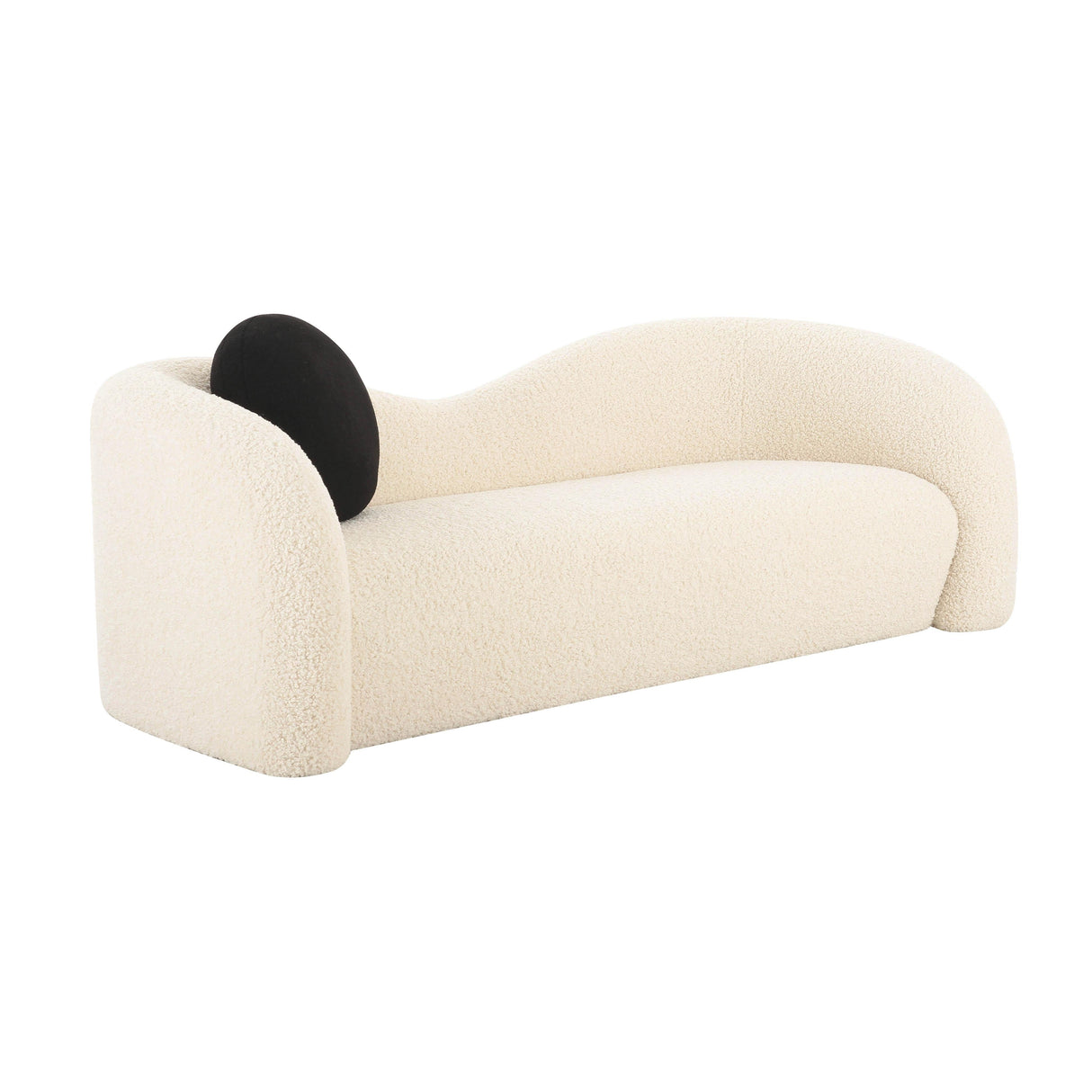 Leonie 84" Beige Faux Shearling Sofa