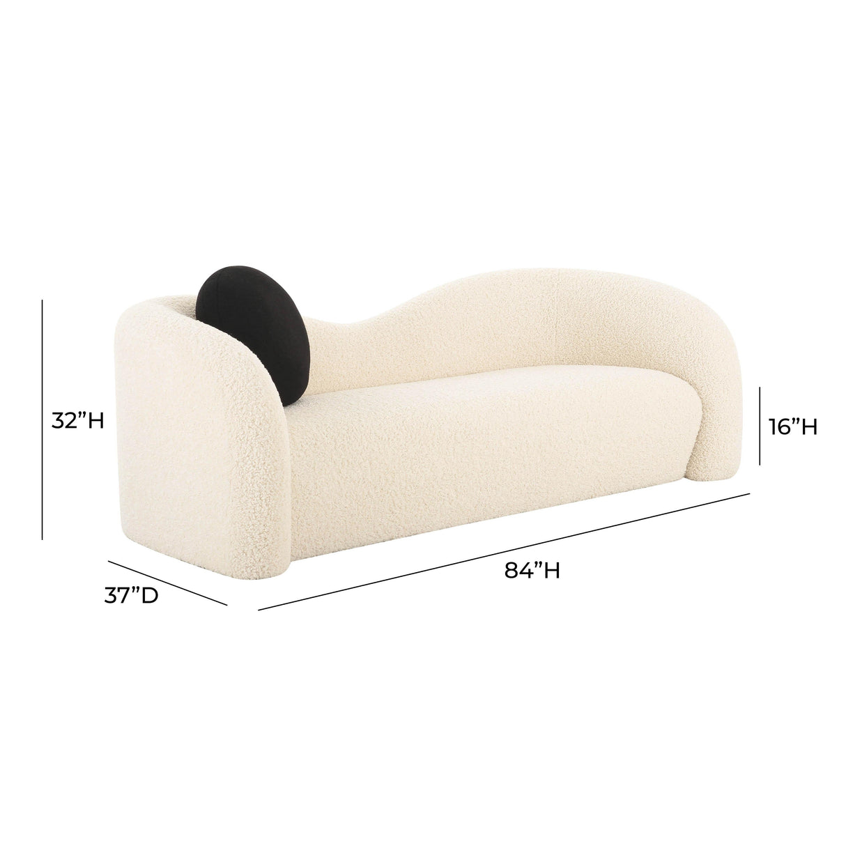 Leonie 84" Beige Faux Shearling Sofa