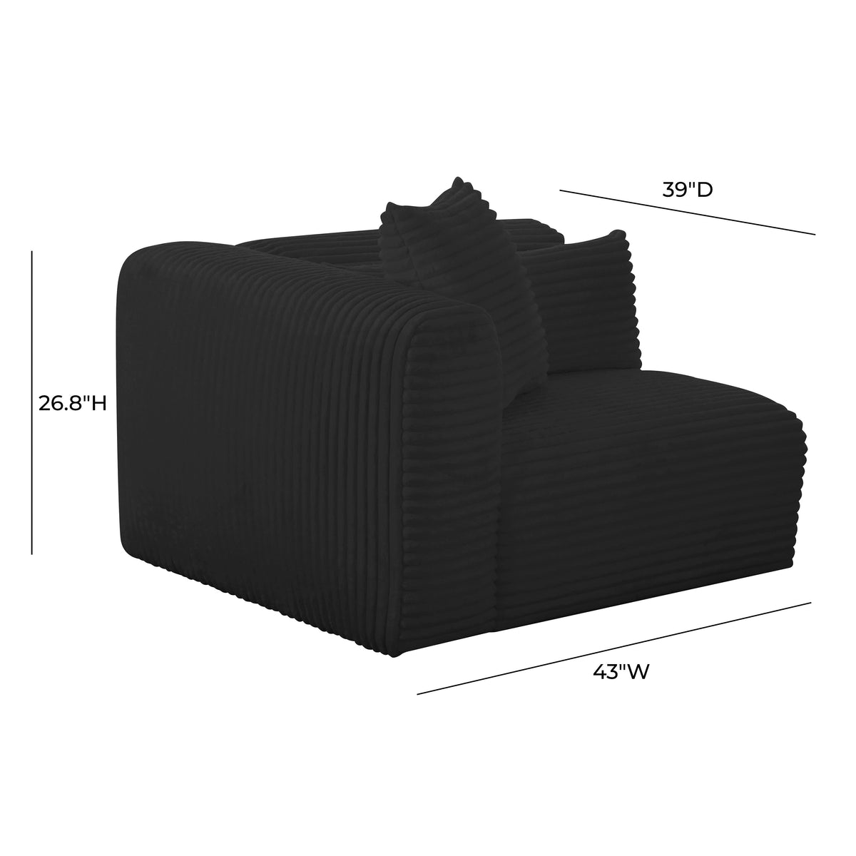 Tarra Fluffy Oversized Performance Corduroy Modular Corner Chair - View 27