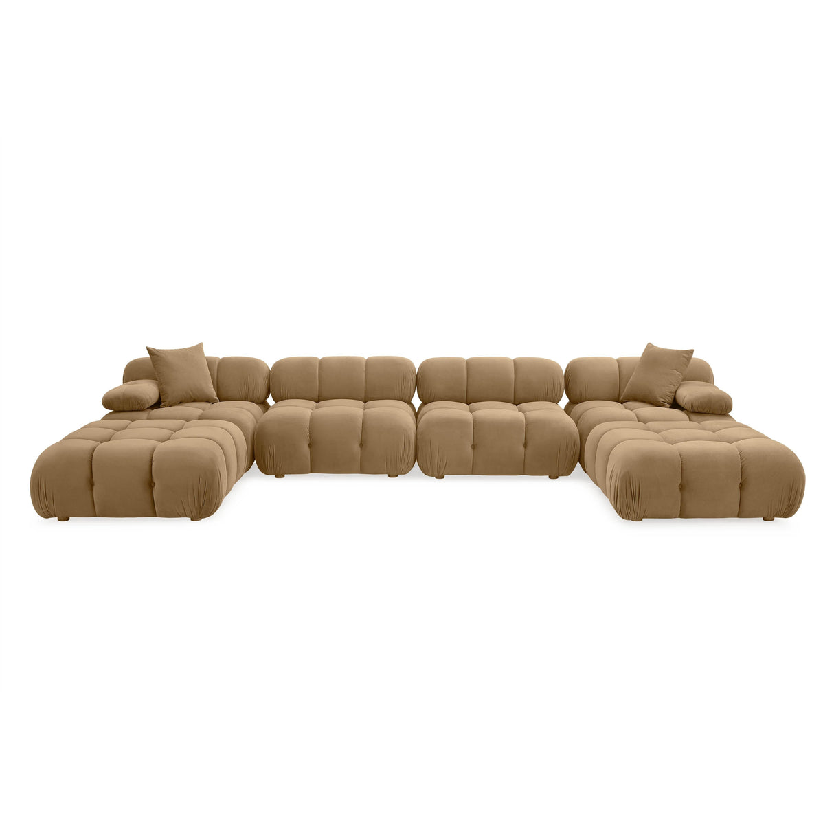 Calliope 6-piece Cafe Au Lait Performance Velvet Modular U-Sectional
