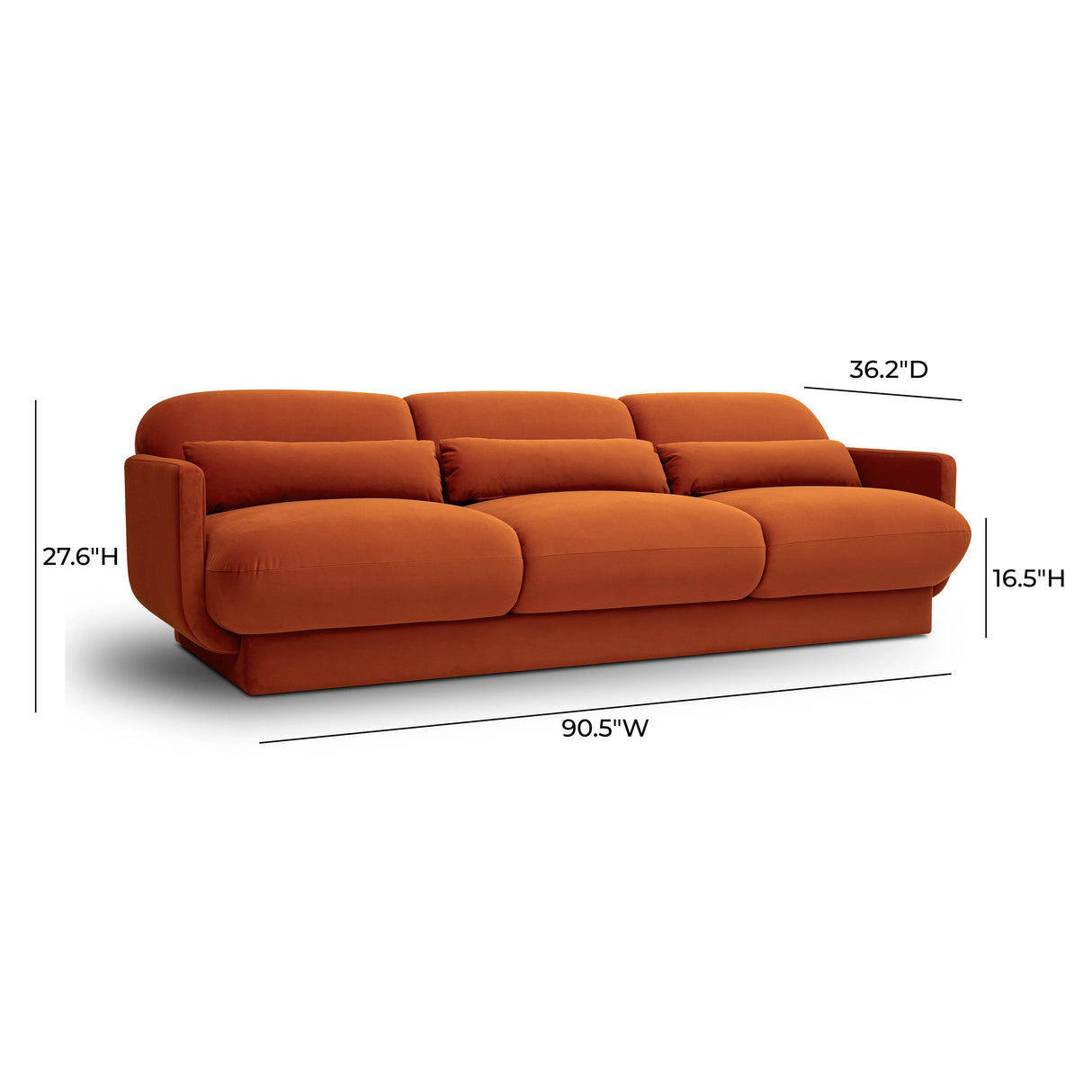 Azalea 90.5" Velvet Sofa