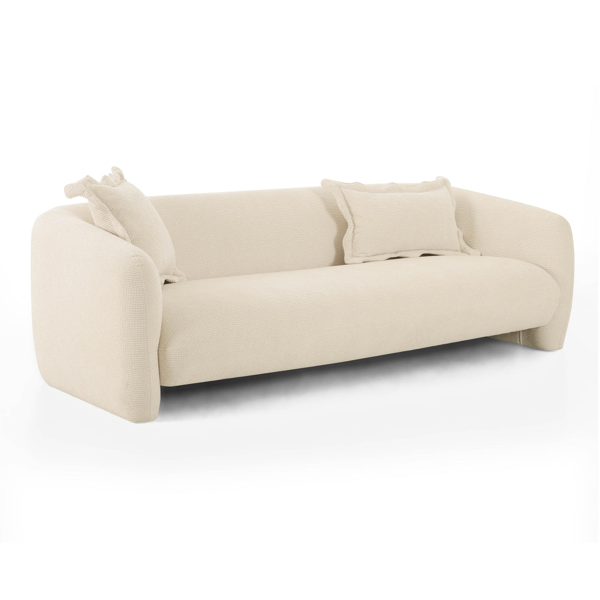 Lou 91" Sandstone Textured Fabric Sofa