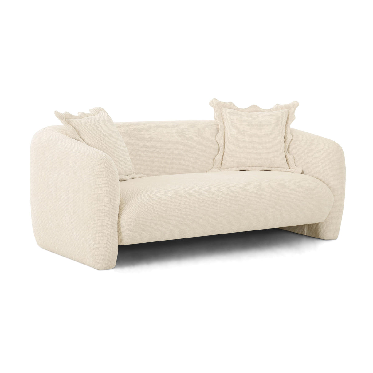 Lou 71.5" Sandstone Textured Fabric Loveseat