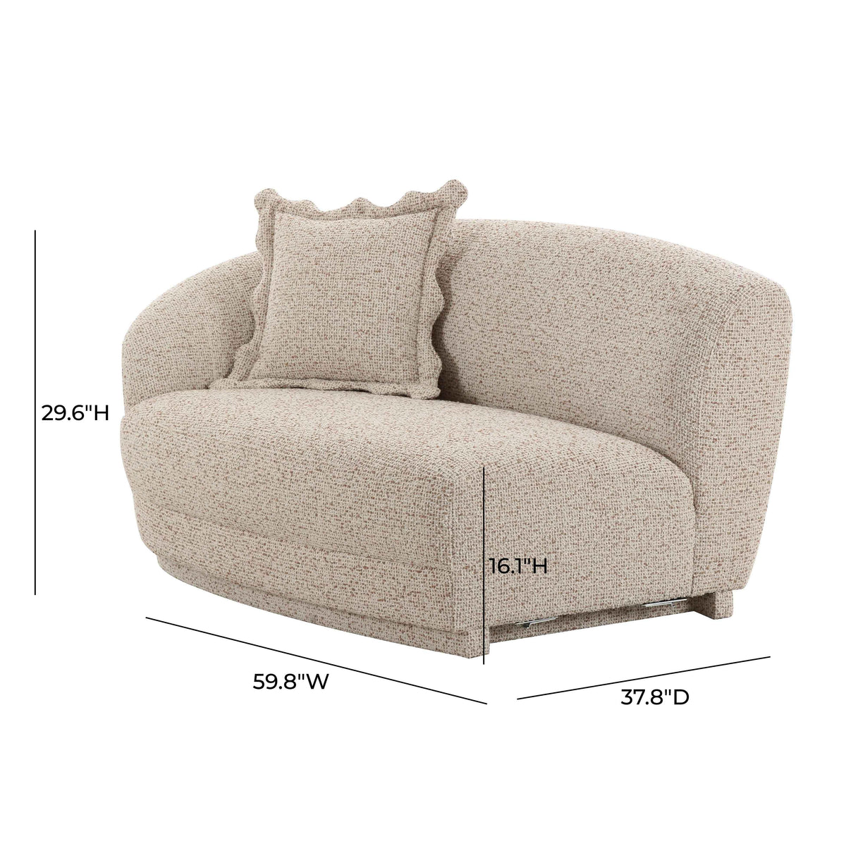 Marion 60" Two-Tone Textured Performance Boucle Loveseat - View 6
