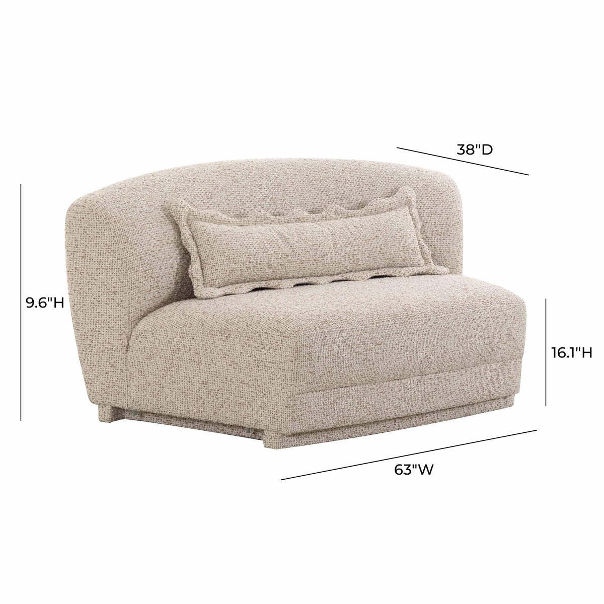 Marion 63" Two-Tone Textured Performance Boucle Armless Loveseat - View 6