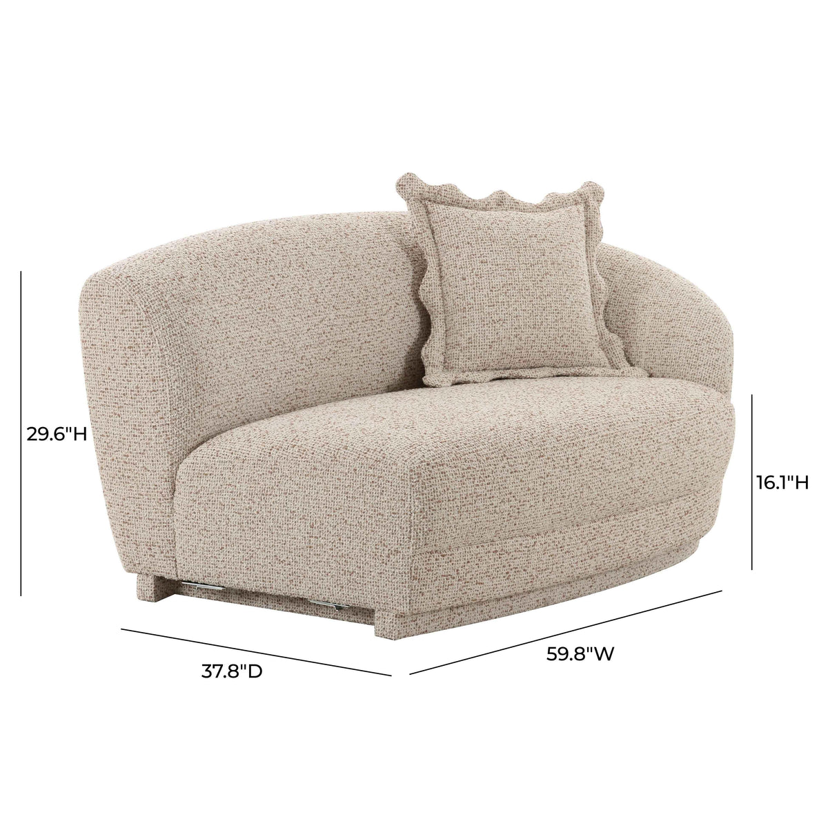 Marion 60" Two-Tone Textured Performance Boucle Loveseat - View 12
