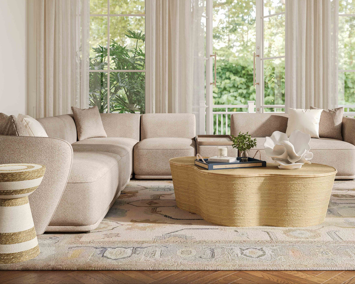 Sylvie 6-Piece Cream Boucle Large Sectional