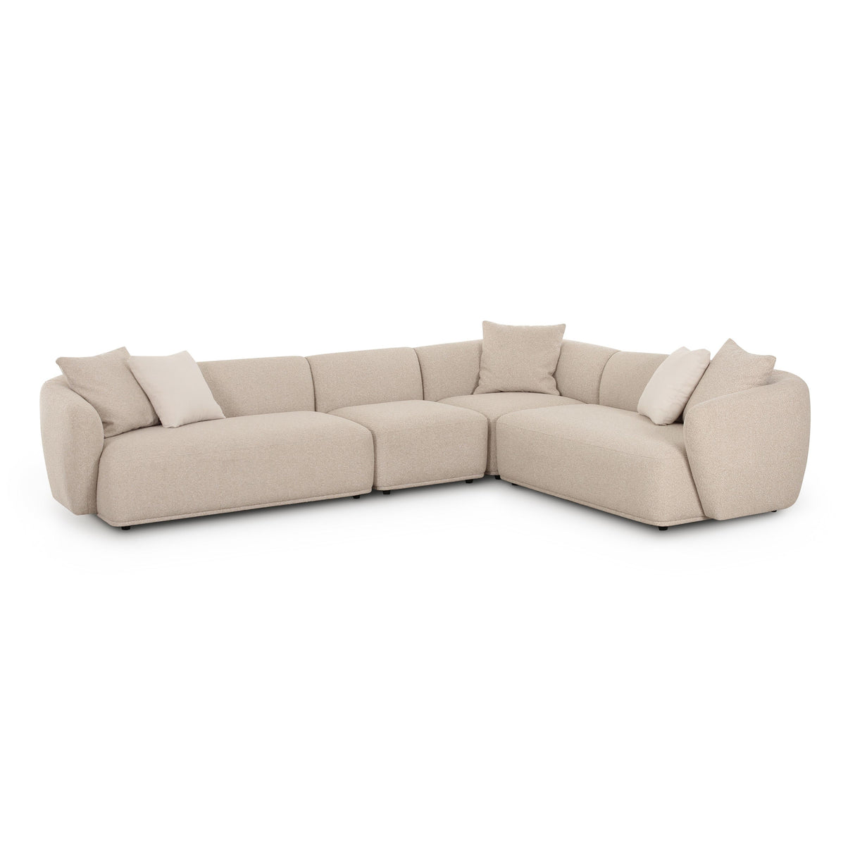 Sylvie 4-Piece Cream Boucle Sectional