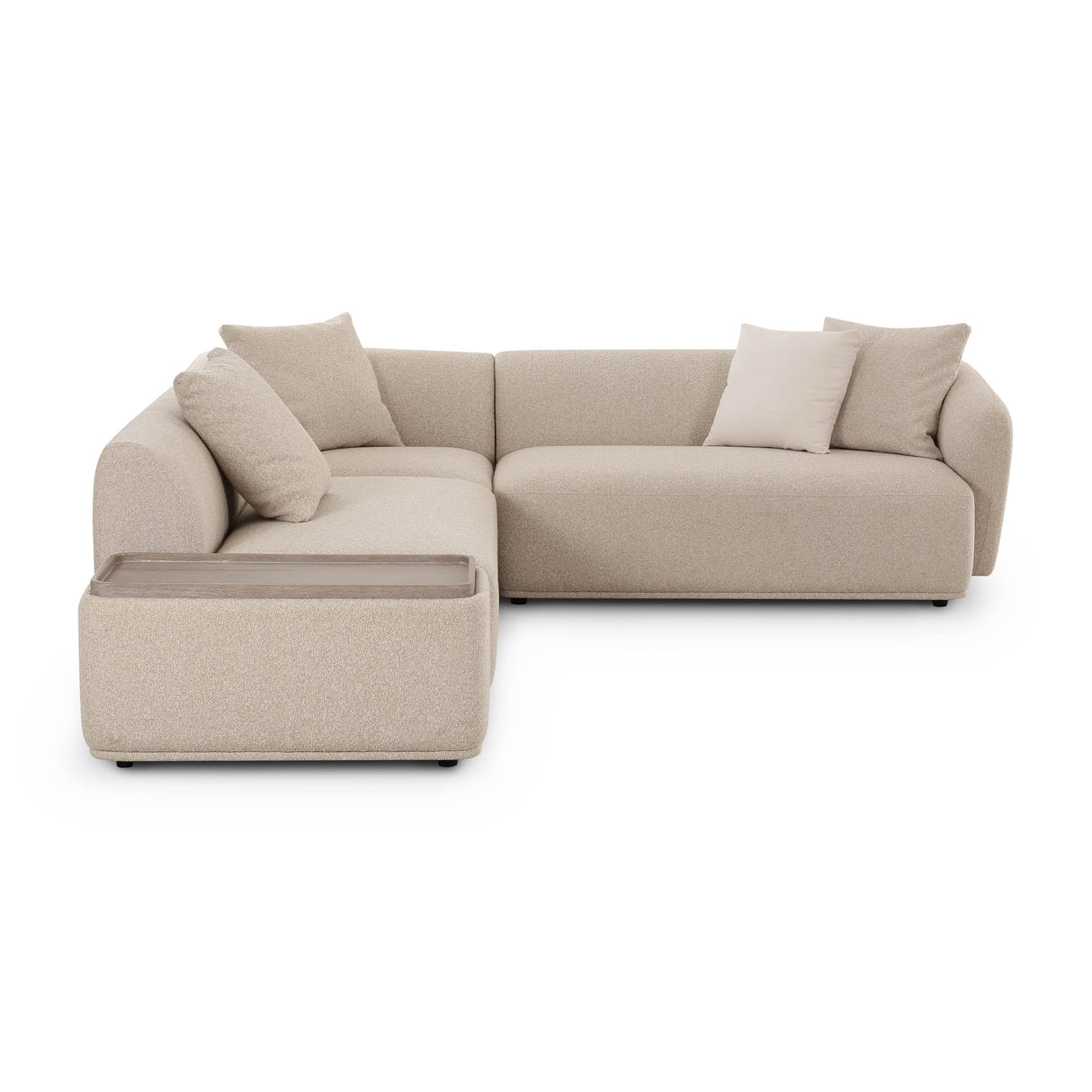 Sylvie 4-Piece Cream Boucle Chaise Sectional