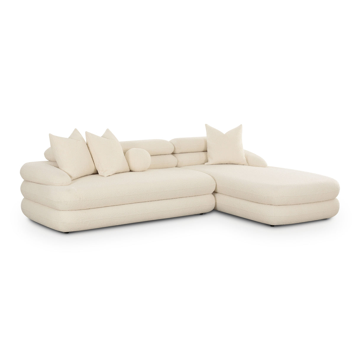 Lulu 2-Piece Cream Boucle L-Shaped Sectional