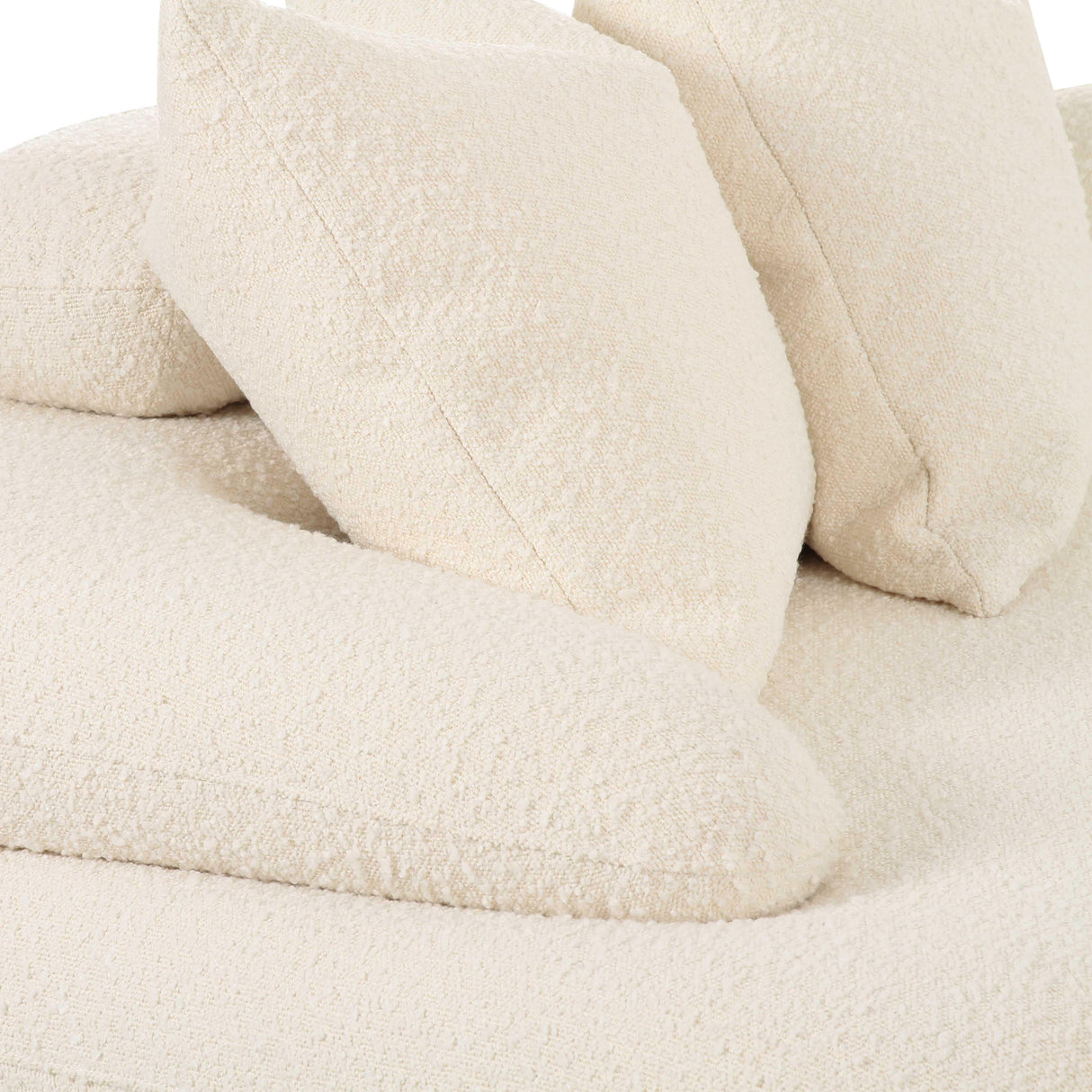 Lulu 3-Piece Cream Boucle Modular Curved L-Sectional