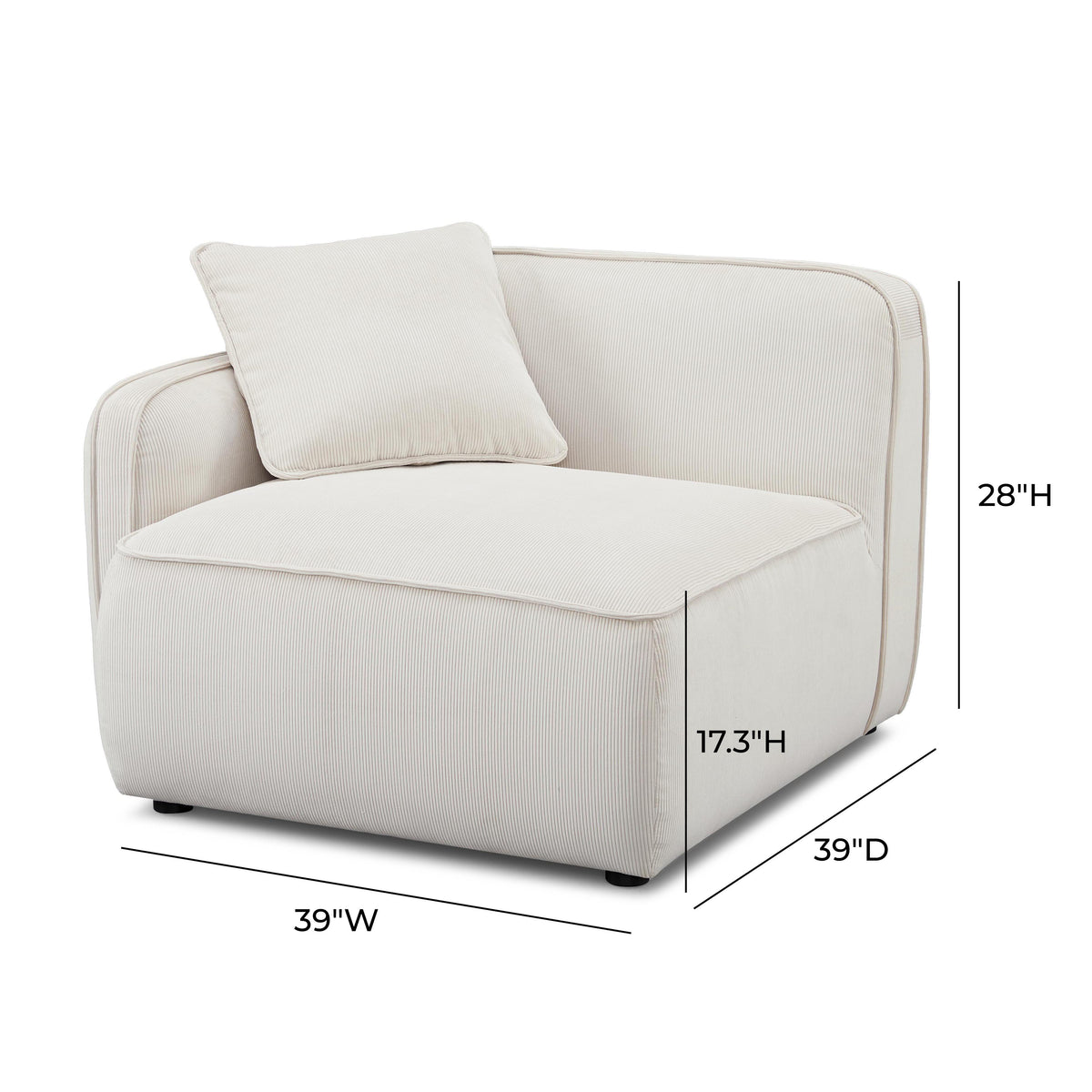Travie Performance Corduroy Velvet LAF Corner Chair - View 5