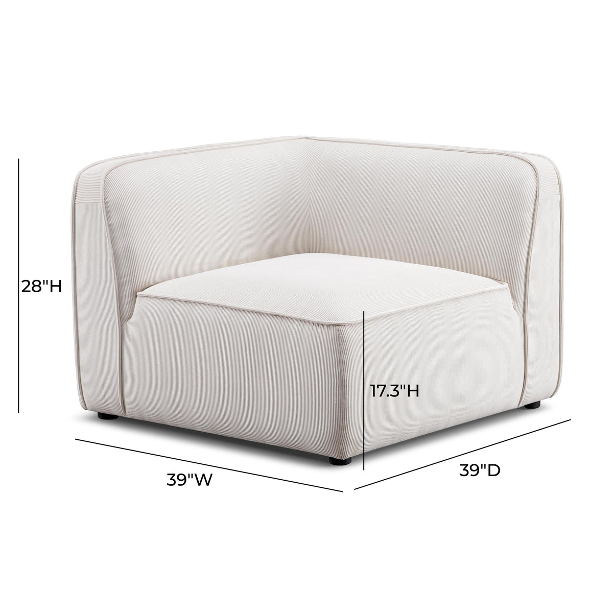 Travie Performance Corduroy Velvet Corner Chair - View 4