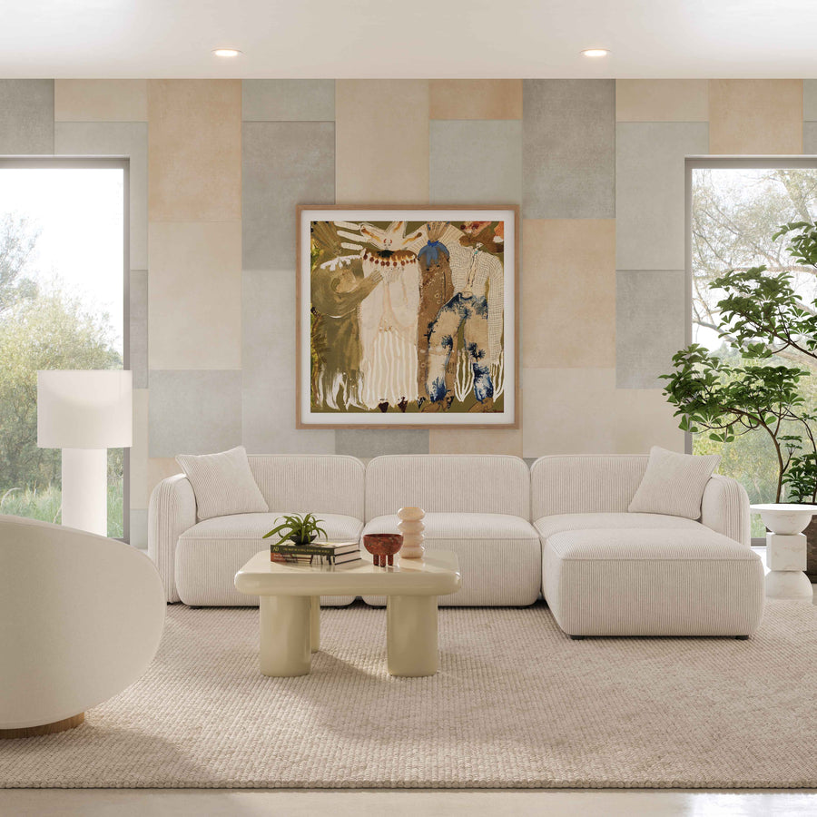 Travie 4-Piece Performance Corduroy Velvet Modular Sectional