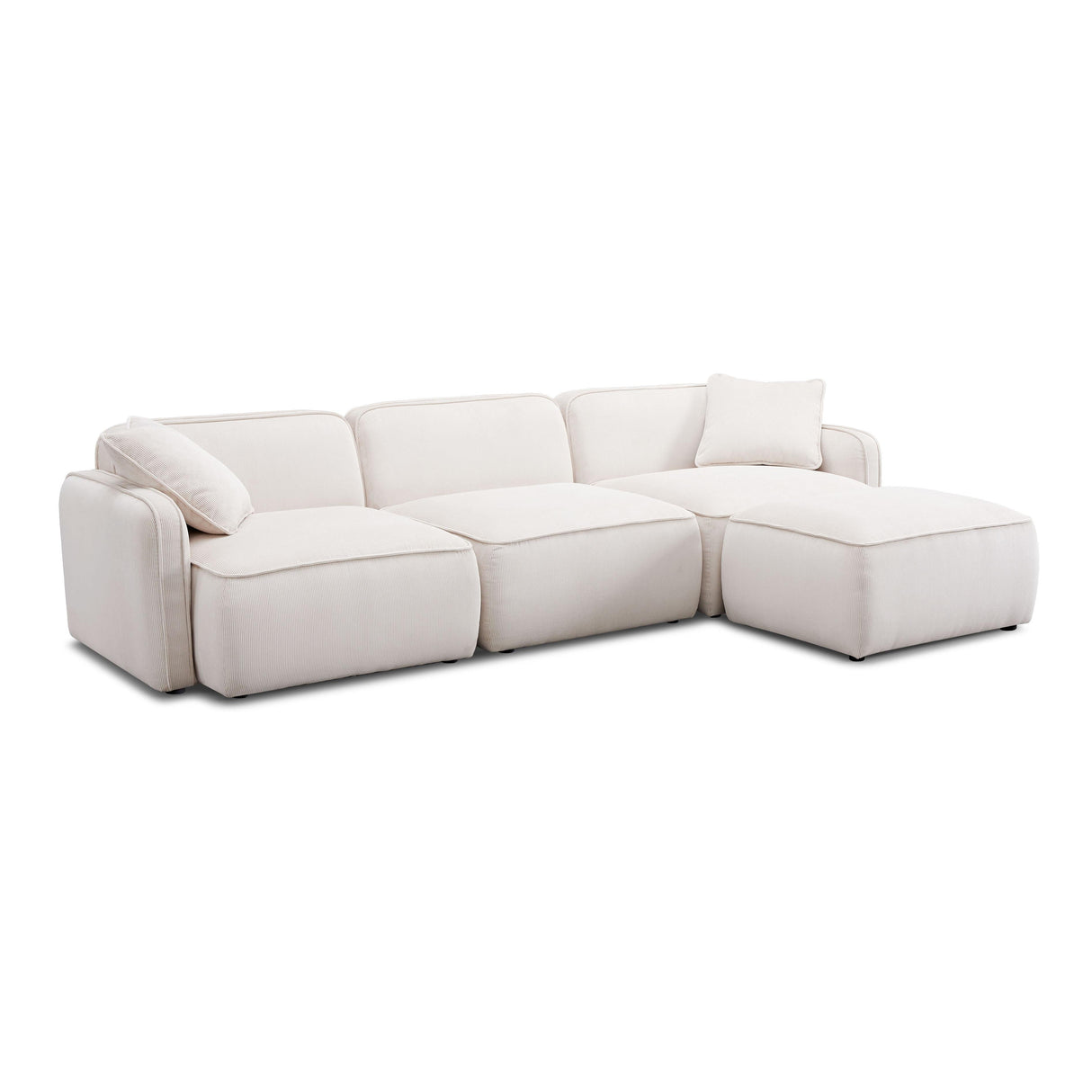 Travie 4-Piece Performance Corduroy Velvet Modular Sectional