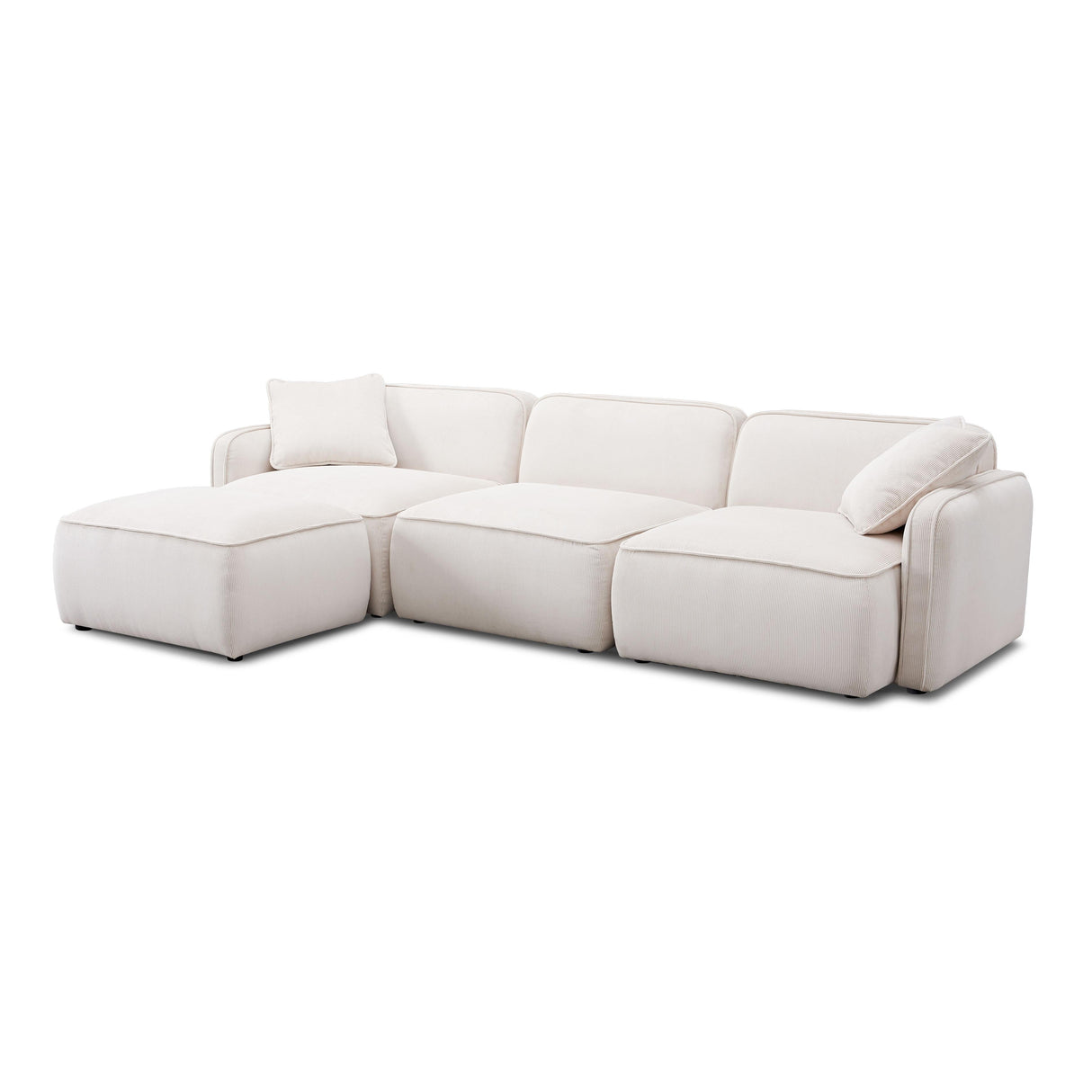 Travie 4-Piece Performance Corduroy Velvet Modular Sectional