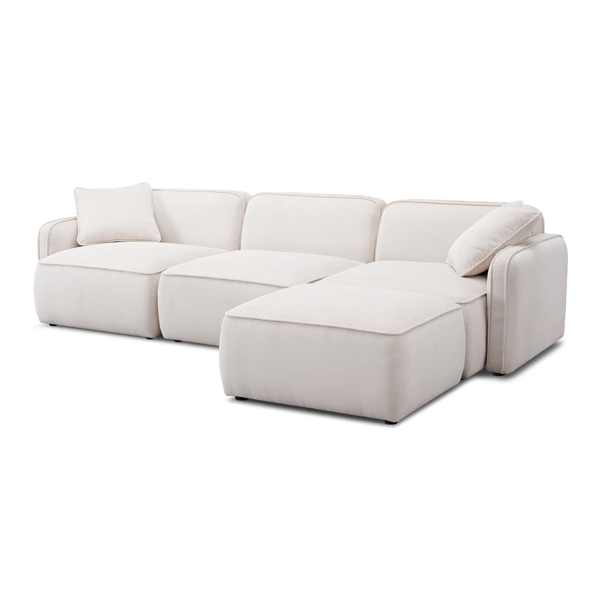 Travie 4-Piece Performance Corduroy Velvet Modular Sectional
