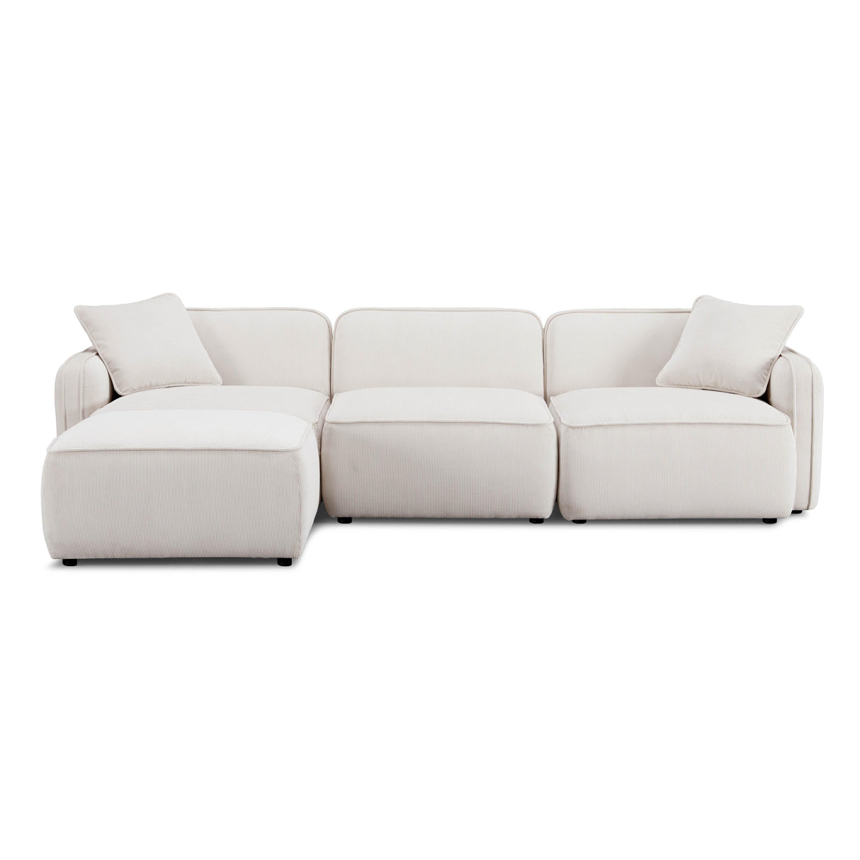 Travie 4-Piece Performance Corduroy Velvet Modular Sectional