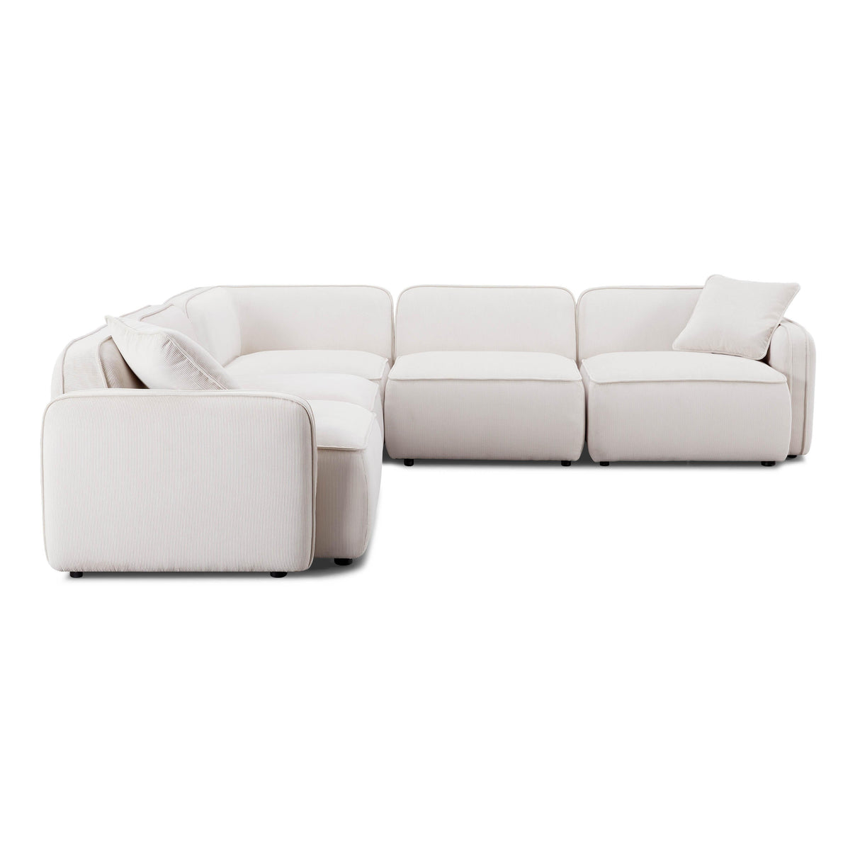 Travie 5-Piece Performance Corduroy Velvet Modular L-Sectional