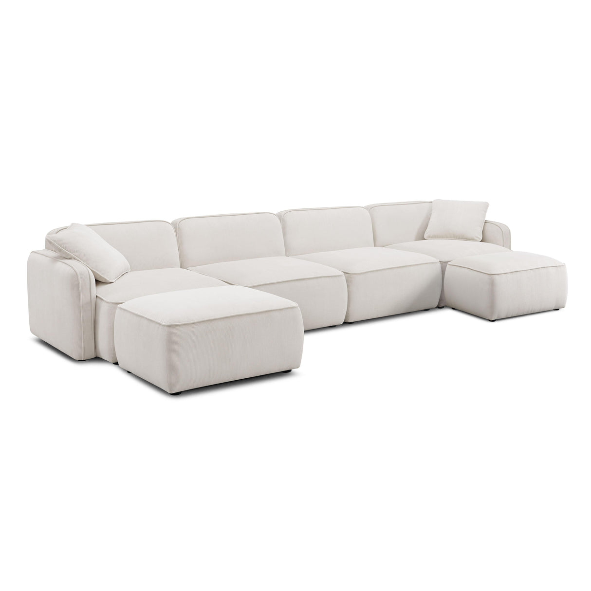 Travie 6-PiecePerformance Corduroy Velvet Modular U-Sectional