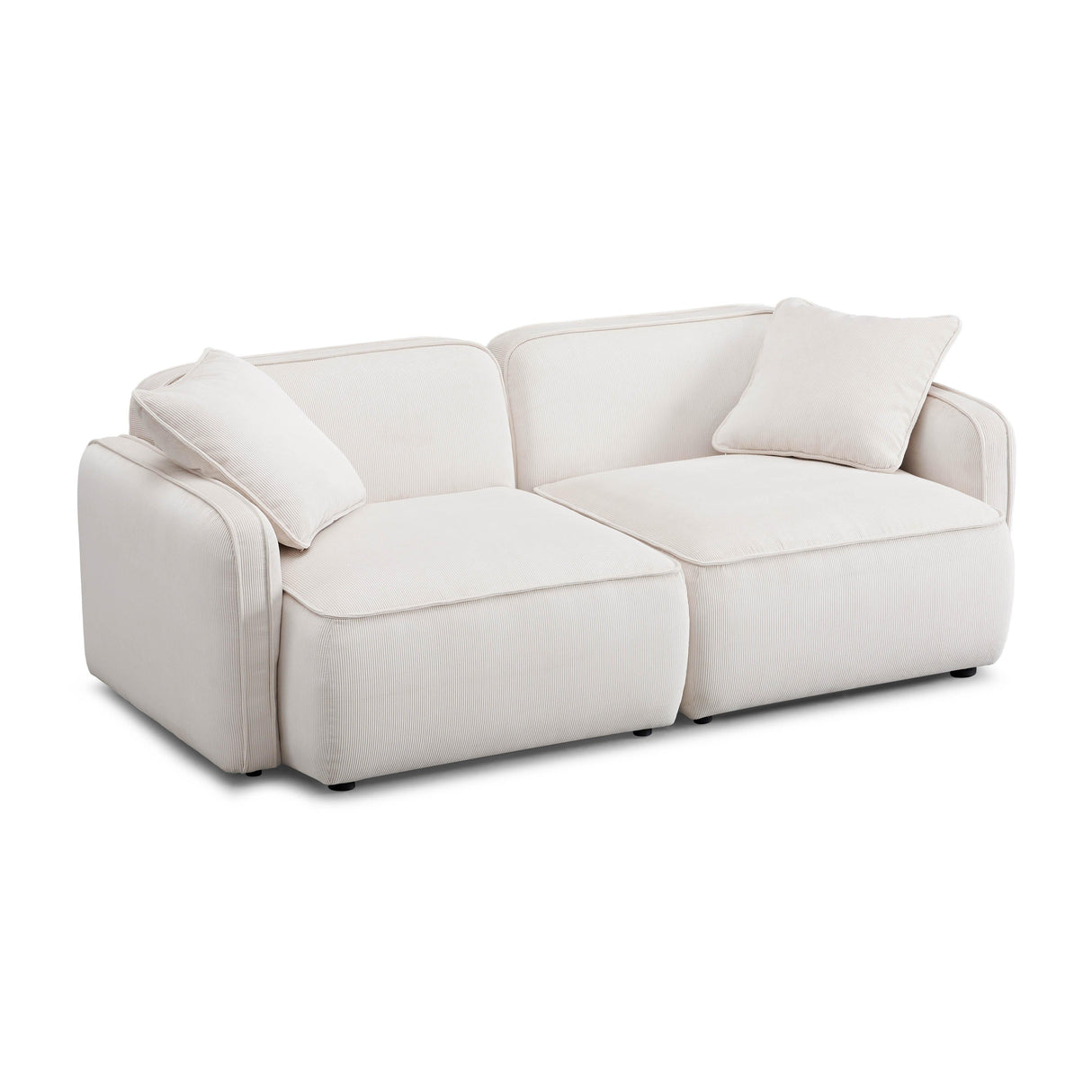 Travie 78" Performance Corduroy Velvet Modular Loveseat