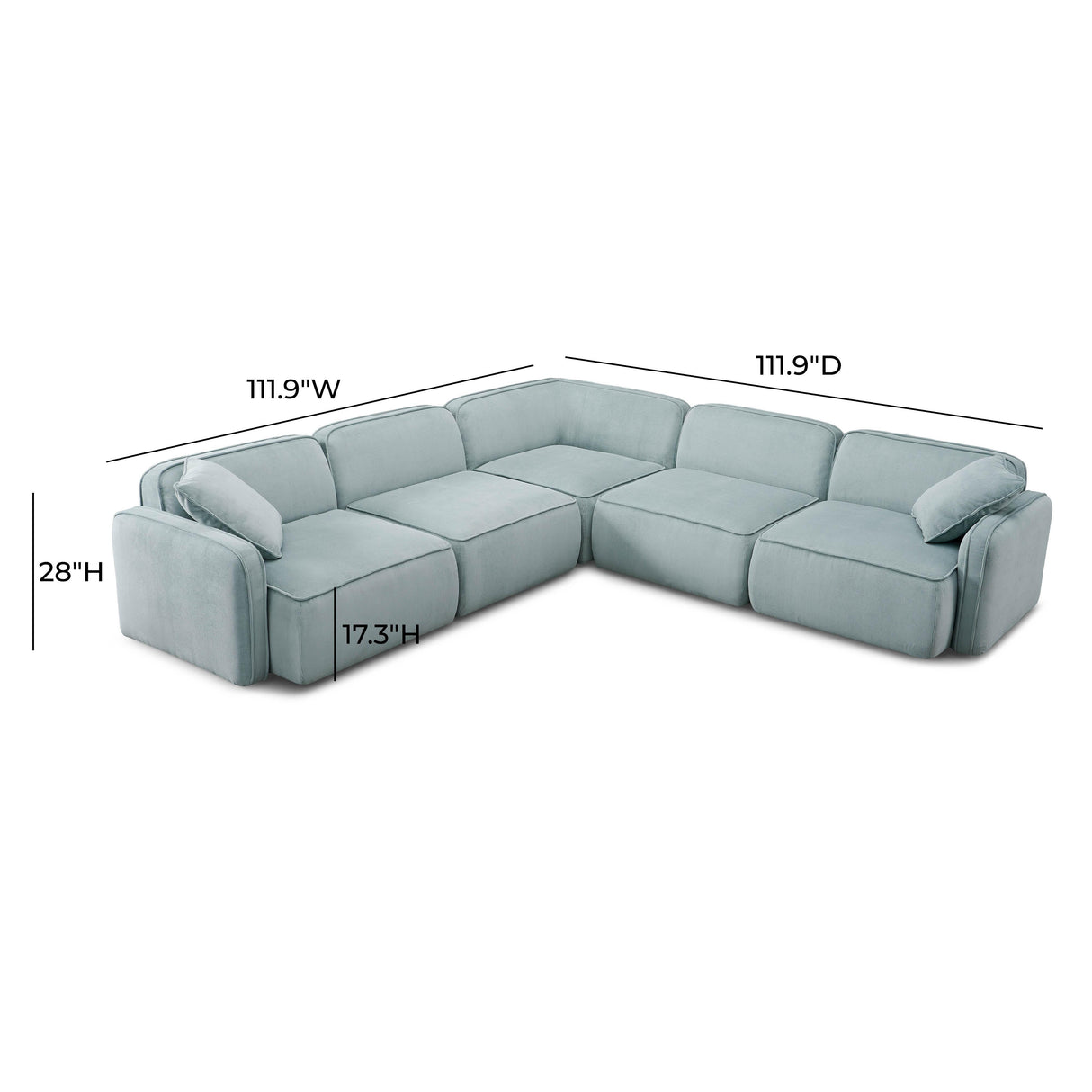 Travie 5-Piece Performance Corduroy Velvet Modular L-Sectional