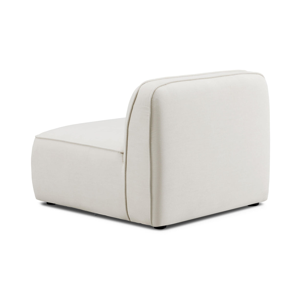 Travie Sand Upcycled Performance Linen Armless Chair - View 3