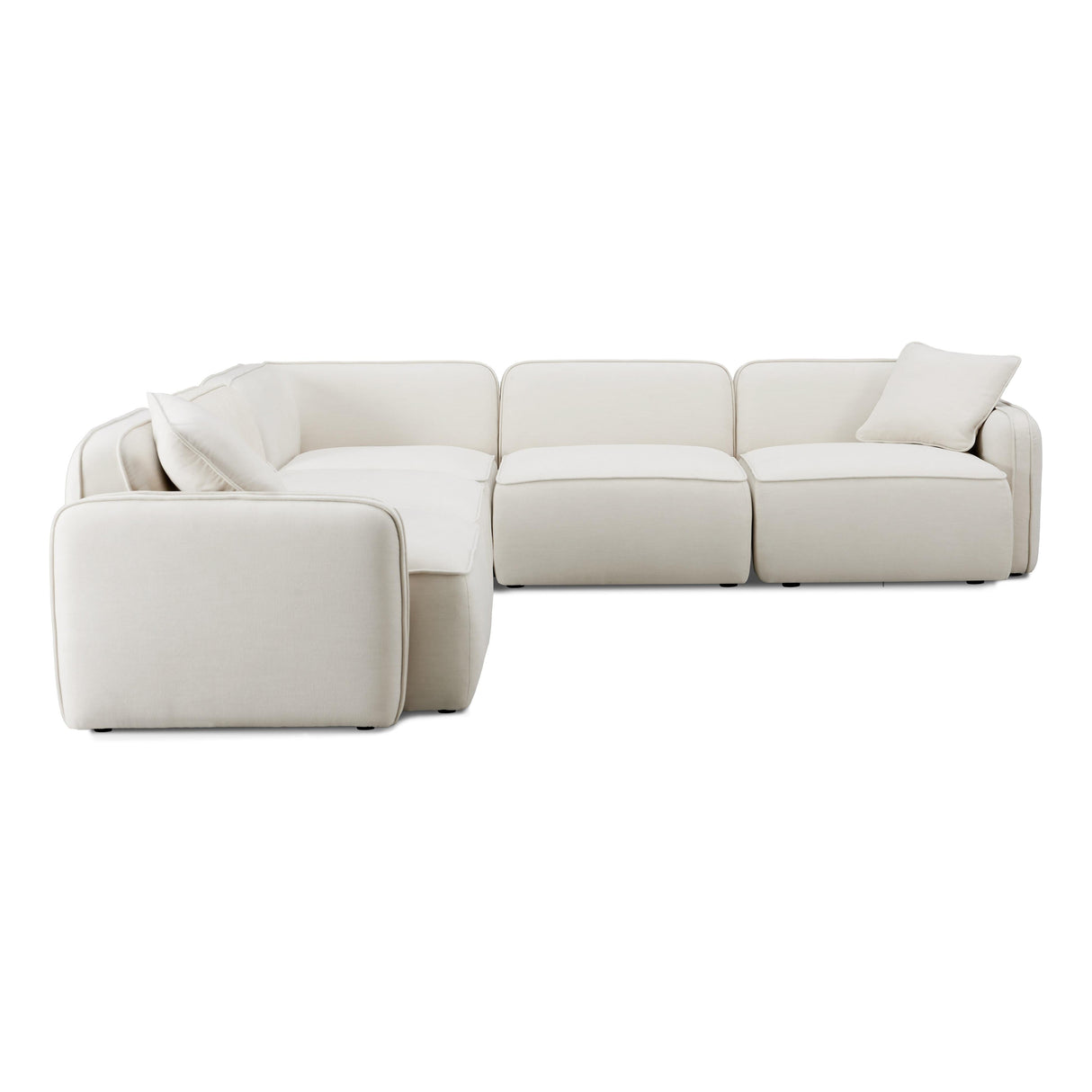Travie 5-Piece Sand Upcycled Linen Modular L-Sectional