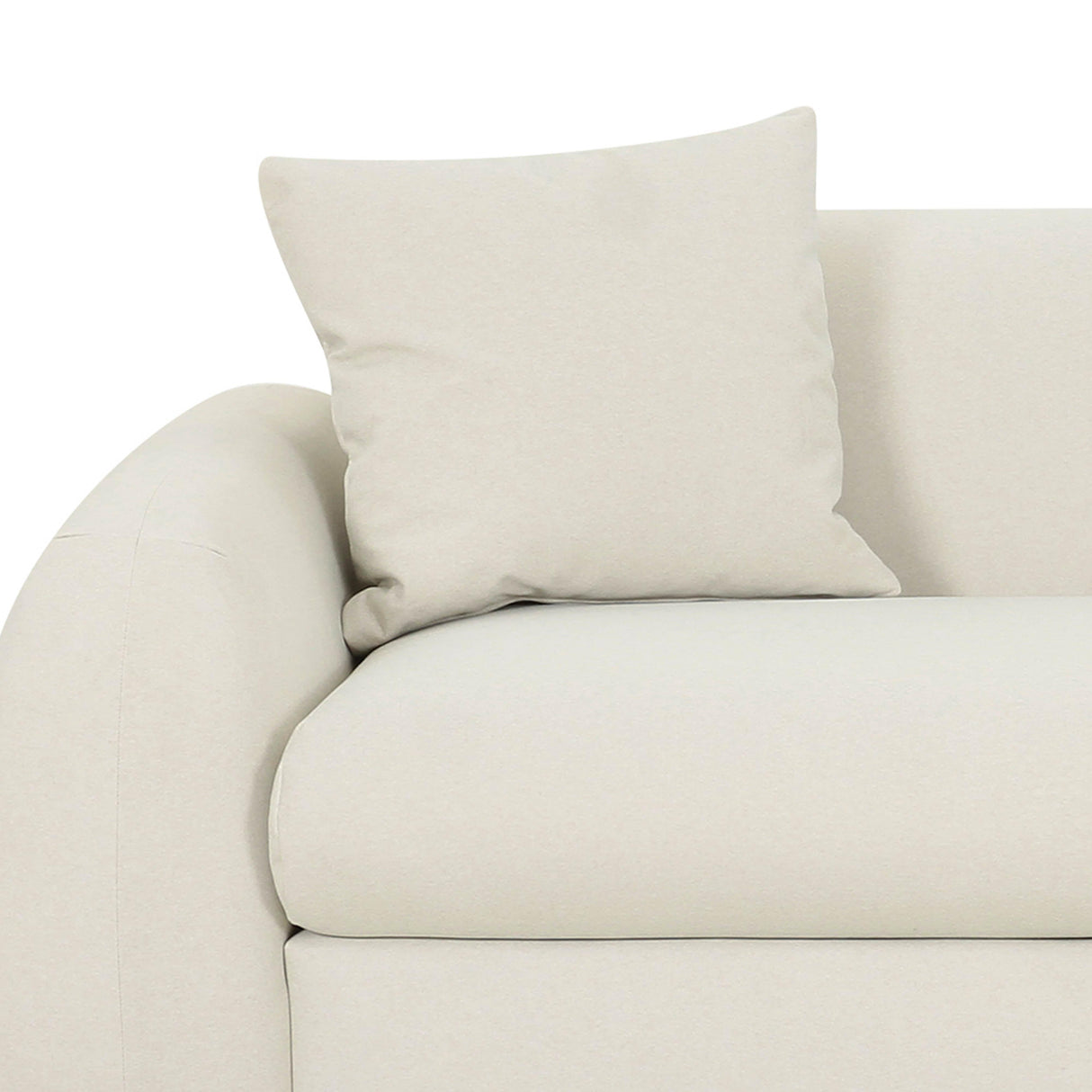 Kourtney 100" Cream Faux Mohair Sofa