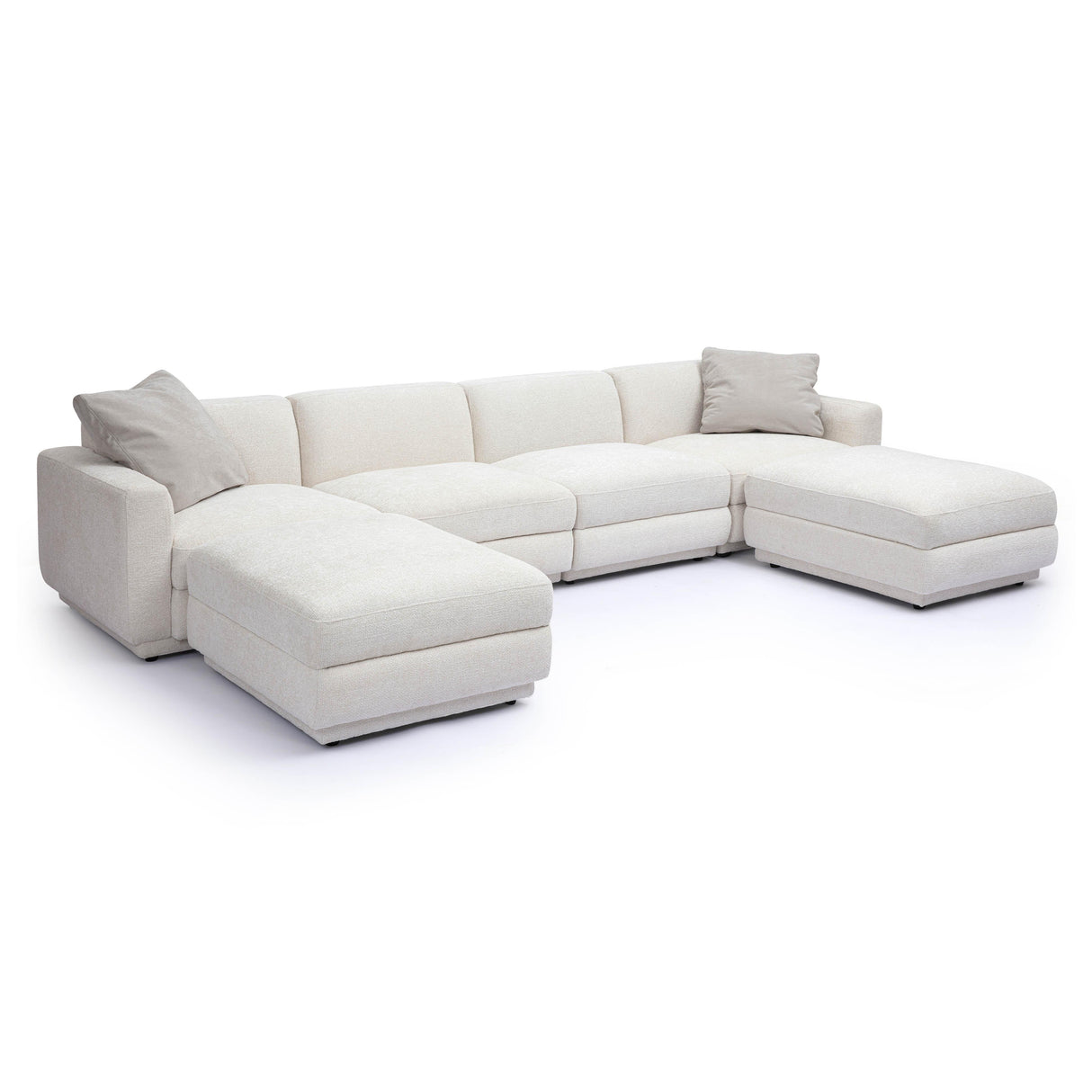 Perry 6-Piece Cream Chenille Modular U-Sectional