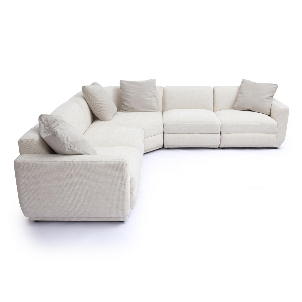 Perry 5-Piece Cream Chenille Modular L-Sectional