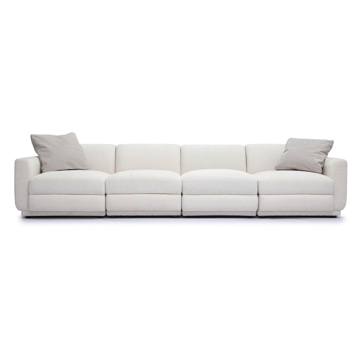 Perry 124" Cream Chenille Modular Long Sofa