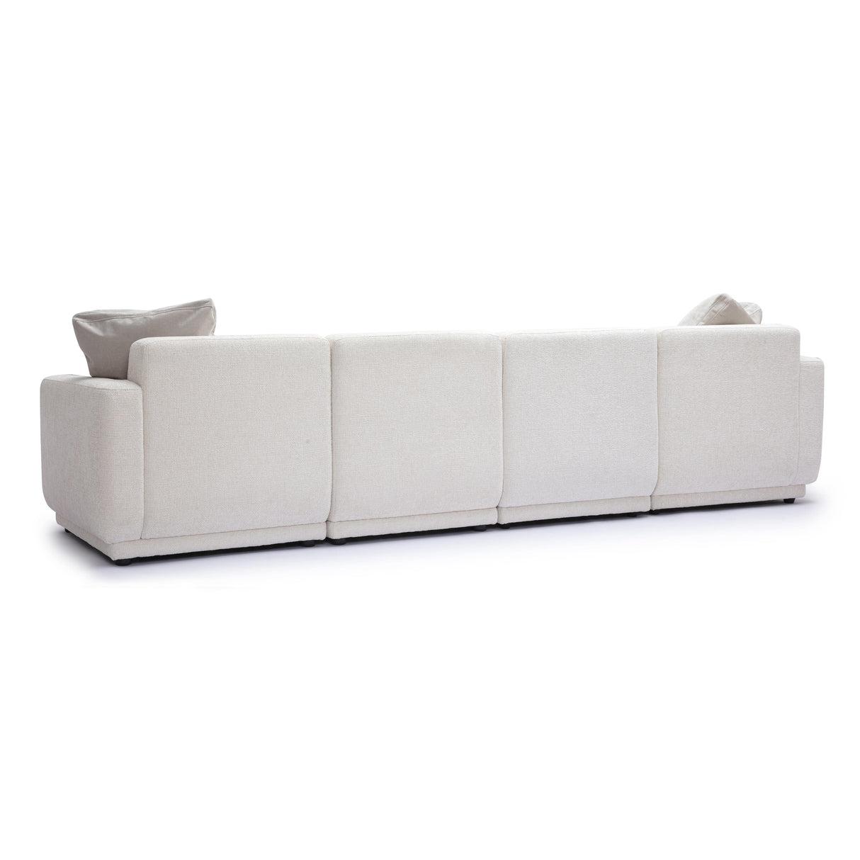 Perry 124" Cream Chenille Modular Long Sofa
