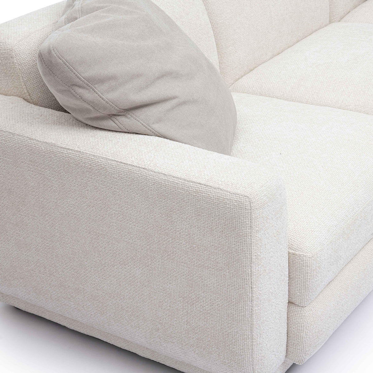 Perry 124" Cream Chenille Modular Long Sofa