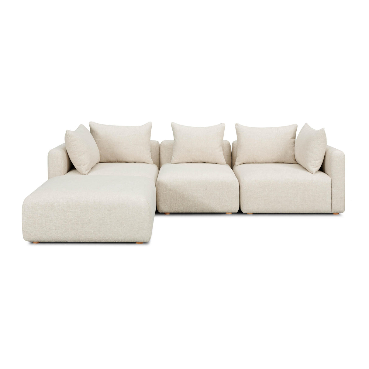 Hangover 4-Piece Heavy Textured Fabric Modular Sectional