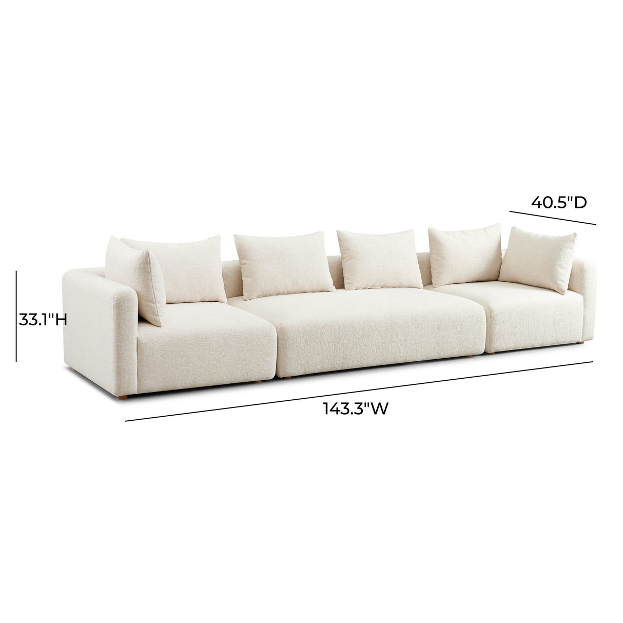 Hangover 145" Heavy Textured Fabric Long Sofa