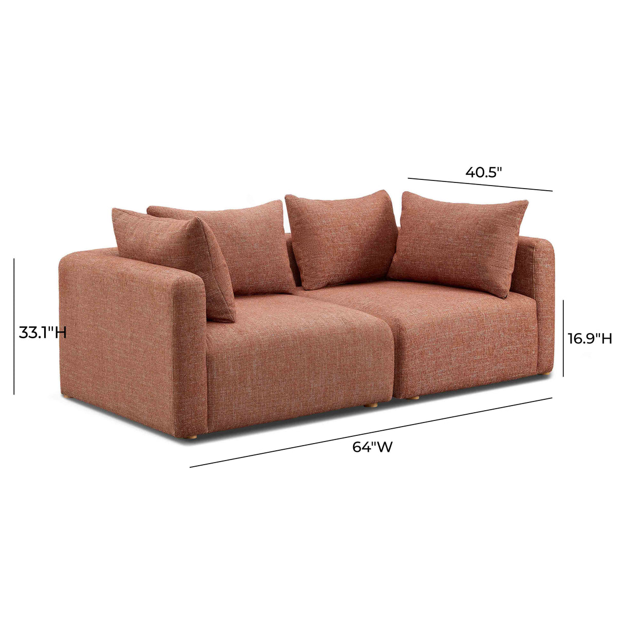 Hangover 81" Heavy Textured Fabric Loveseat