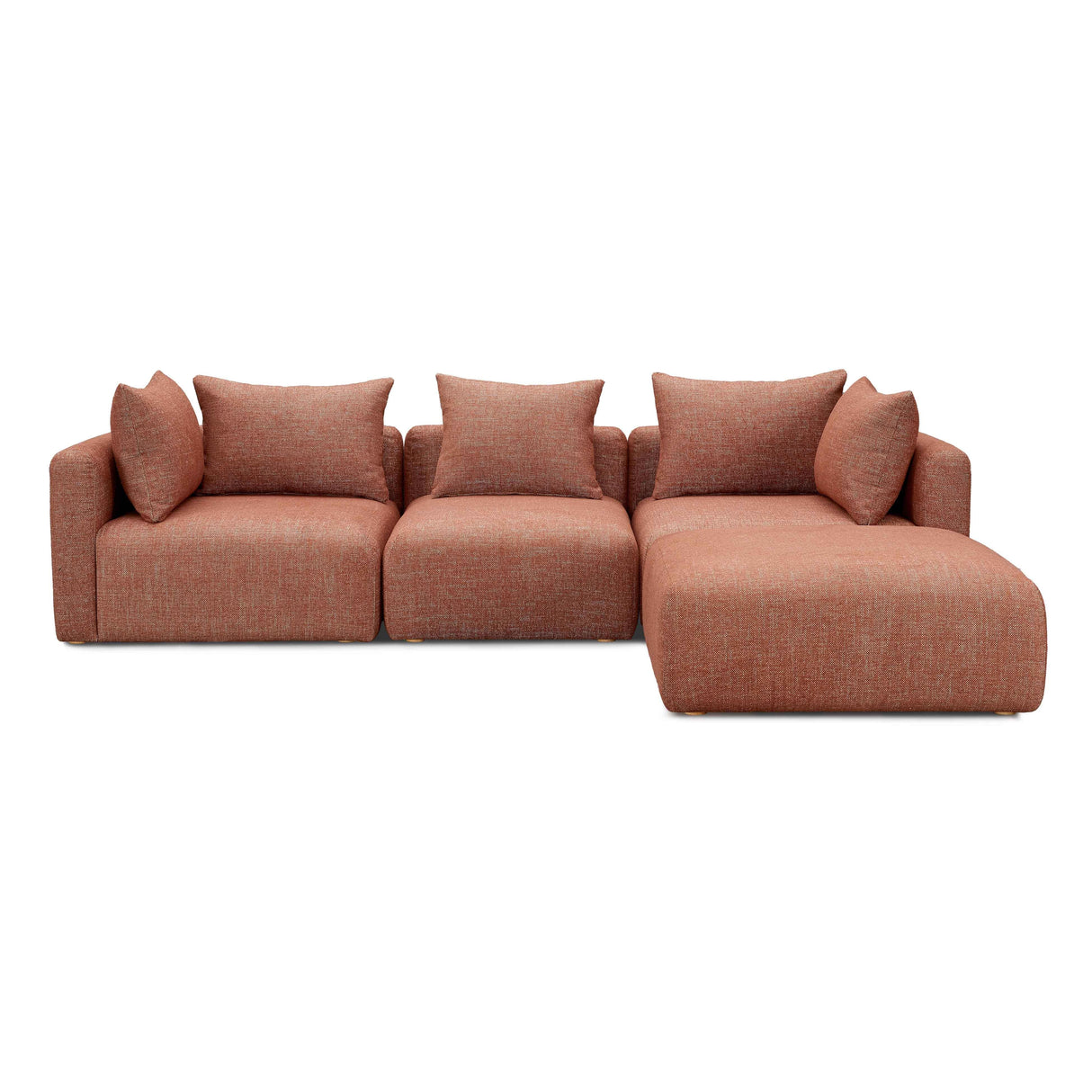Hangover 4-Piece Heavy Textured Fabric Modular Sectional