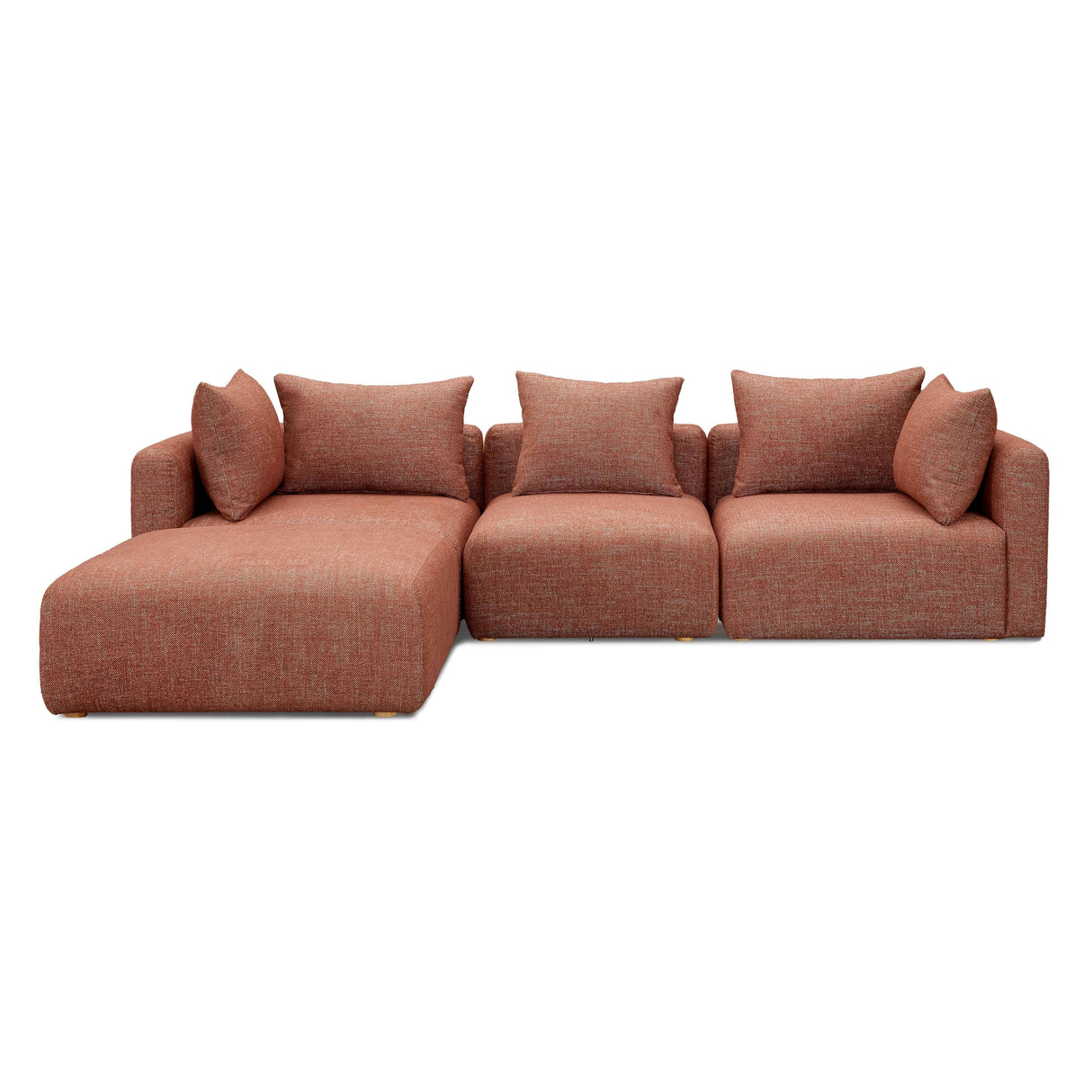 Hangover 4-Piece Heavy Textured Fabric Modular Sectional