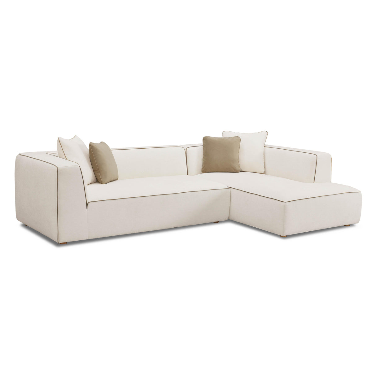 Tristine 2-Piece Cream Linen L-Shaped Sectional