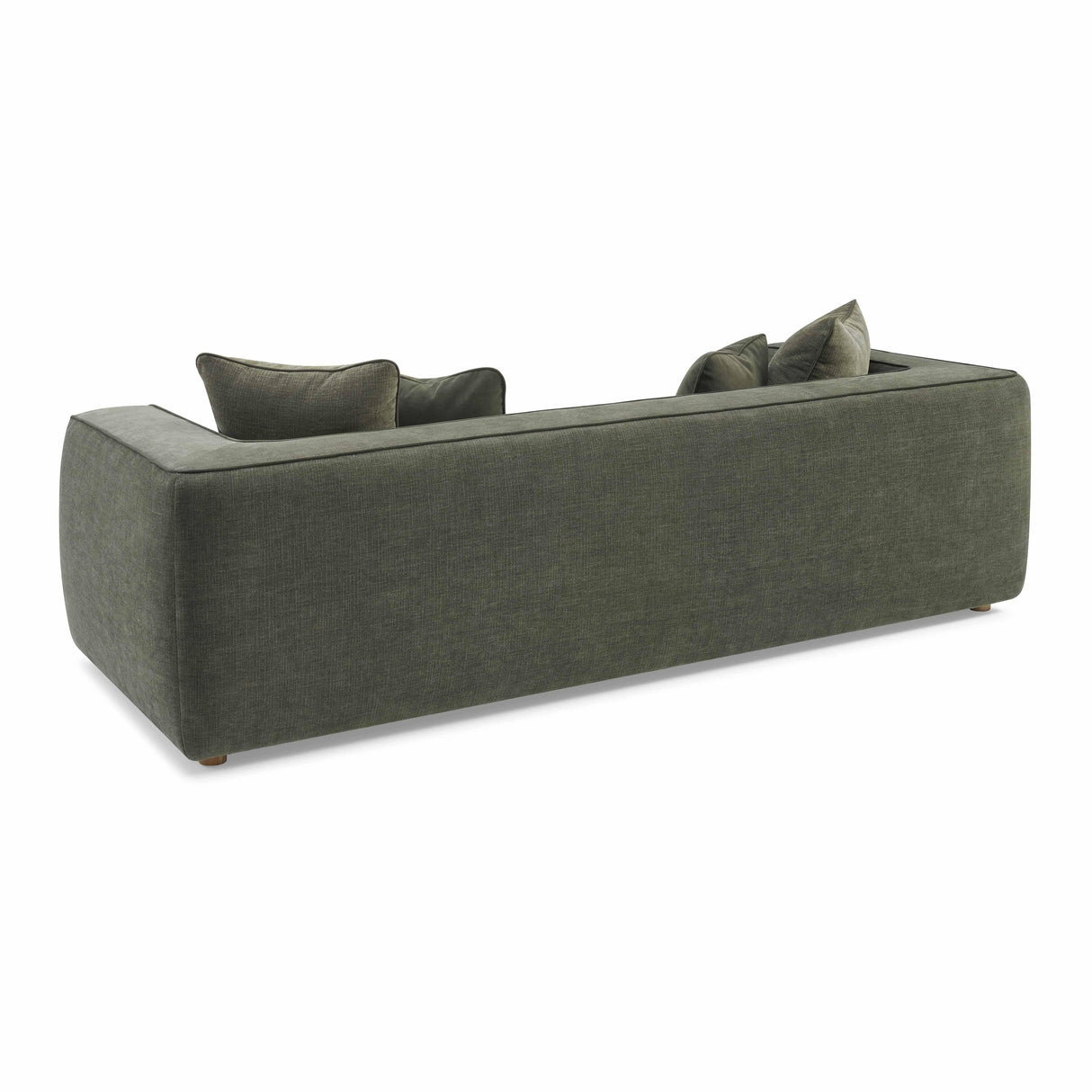 Tristine 96" Olive Green Upcycled Basketweave Sofa