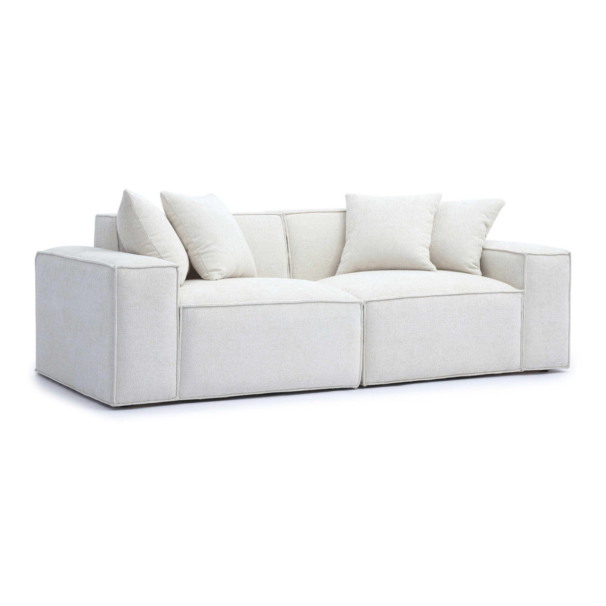Mindy 84" Chenille Basketweave Modular Loveseat