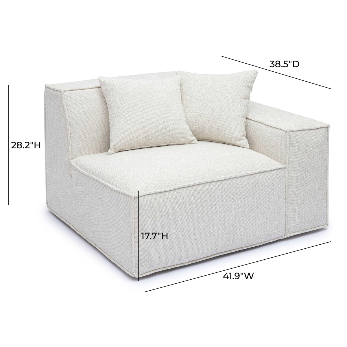 Mindy Performance Chenille Basketweave Modular Corner Chair - View 12