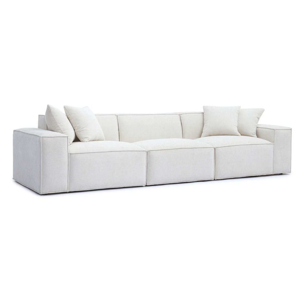 Mindy 115" Chenille Basketweave Modular Sofa