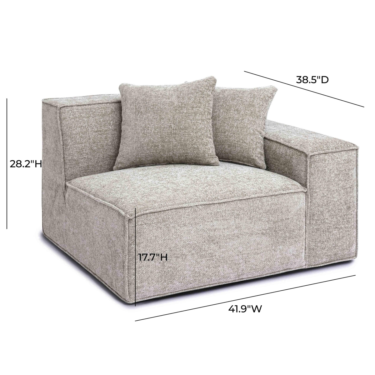 Mindy Performance Chenille Basketweave Modular Corner Chair - View 24