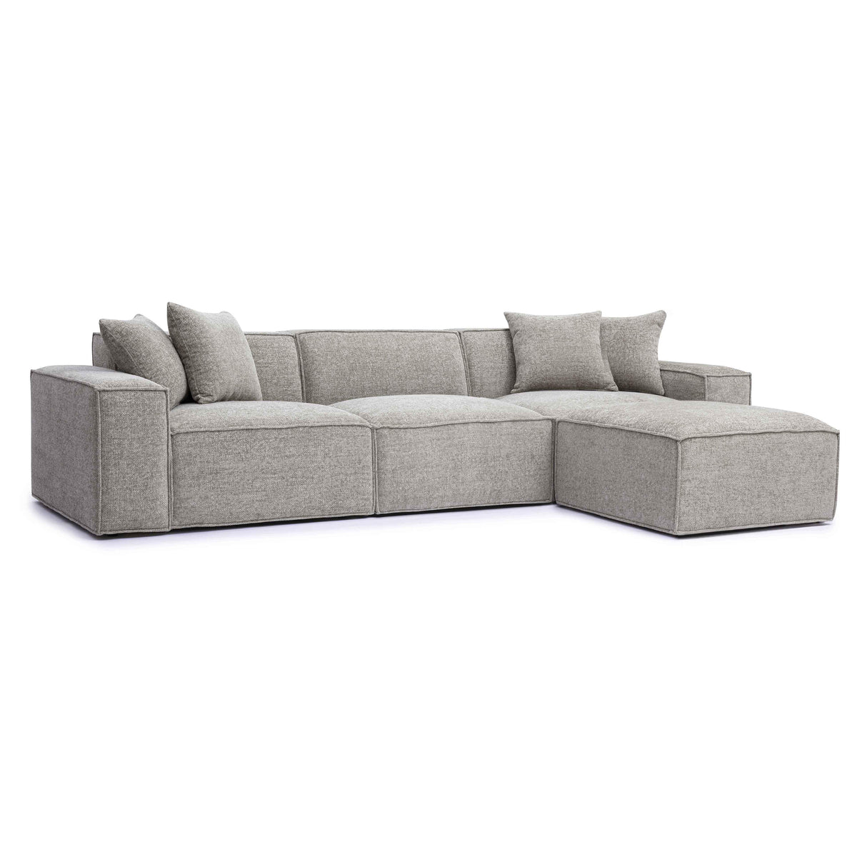 Mindy 4-Piece Chenille Basketweave Modular Sectional